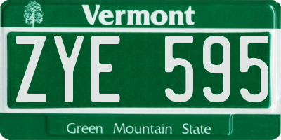 VT license plate ZYE595