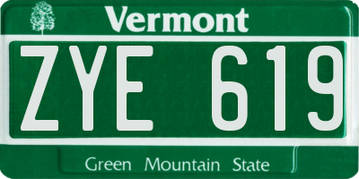 VT license plate ZYE619