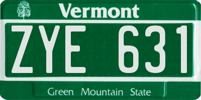 VT license plate ZYE631