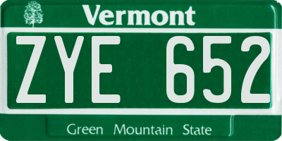 VT license plate ZYE652