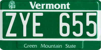 VT license plate ZYE655