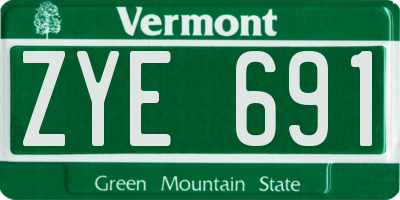 VT license plate ZYE691
