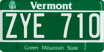 VT license plate ZYE710