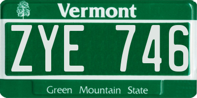 VT license plate ZYE746