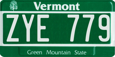 VT license plate ZYE779