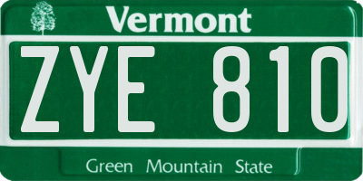 VT license plate ZYE810