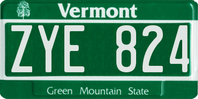 VT license plate ZYE824