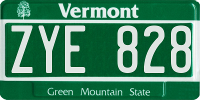 VT license plate ZYE828