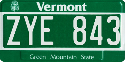 VT license plate ZYE843
