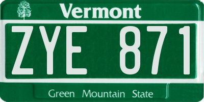 VT license plate ZYE871