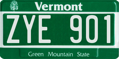 VT license plate ZYE901