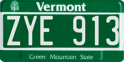 VT license plate ZYE913
