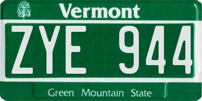 VT license plate ZYE944