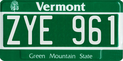 VT license plate ZYE961