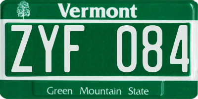 VT license plate ZYF084