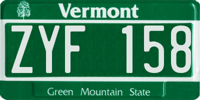 VT license plate ZYF158