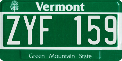 VT license plate ZYF159