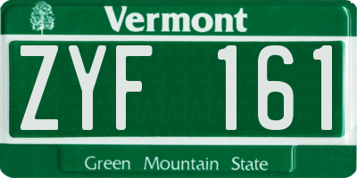 VT license plate ZYF161