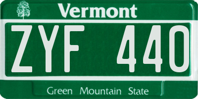 VT license plate ZYF440