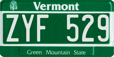 VT license plate ZYF529