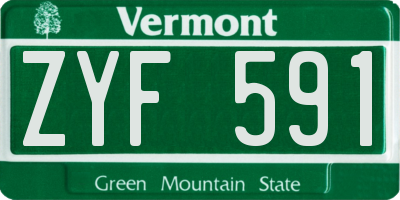 VT license plate ZYF591