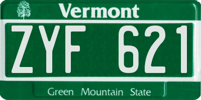VT license plate ZYF621