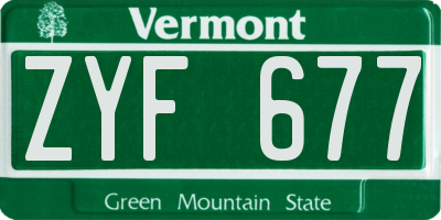 VT license plate ZYF677