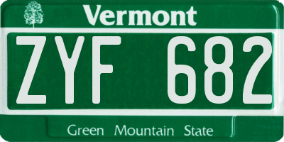 VT license plate ZYF682