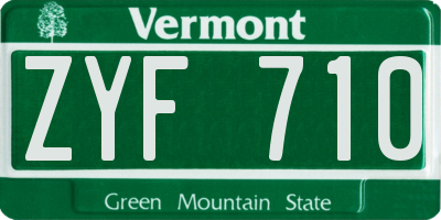 VT license plate ZYF710