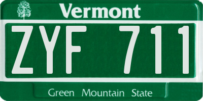 VT license plate ZYF711