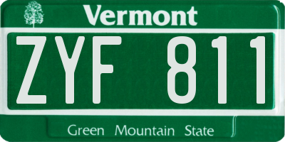 VT license plate ZYF811