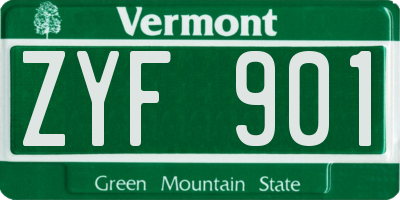 VT license plate ZYF901