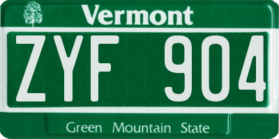 VT license plate ZYF904