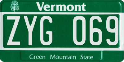 VT license plate ZYG069