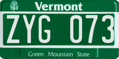 VT license plate ZYG073