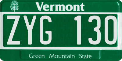 VT license plate ZYG130