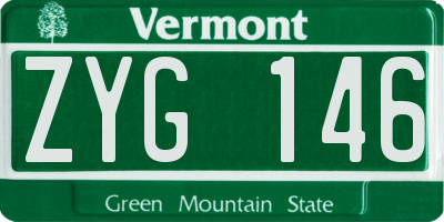 VT license plate ZYG146