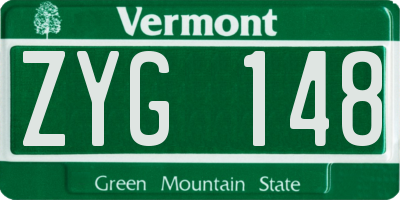 VT license plate ZYG148