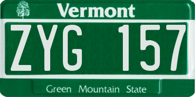 VT license plate ZYG157