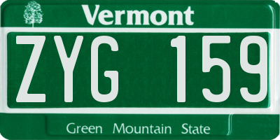VT license plate ZYG159