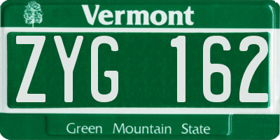 VT license plate ZYG162