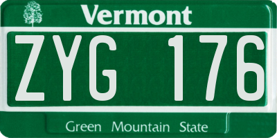 VT license plate ZYG176