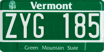 VT license plate ZYG185