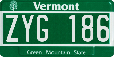 VT license plate ZYG186