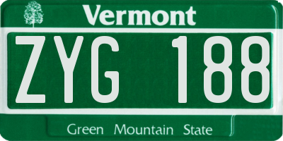 VT license plate ZYG188