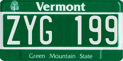 VT license plate ZYG199