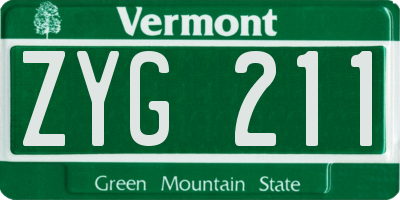 VT license plate ZYG211