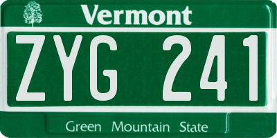 VT license plate ZYG241