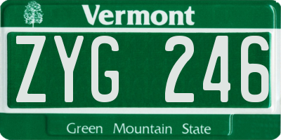 VT license plate ZYG246