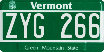 VT license plate ZYG266